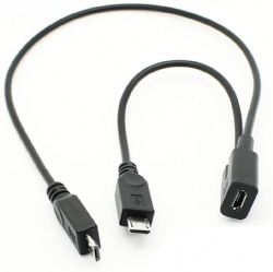 Micro USB Female to 2 Micro USB Male Splitter extension charge cable for Galaxy