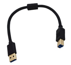 Gold Plated USB 3.0 Type A Male to B Male Printer Cable for Scanners, External hard drives. - 0.3m