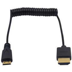 HDMI Male to Mini HDMI Male Coiled Cable Support 4K Ultra HD, 1080p