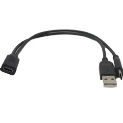 2 in 1 3A Multi USB C female to USB C male/USB A male split cable