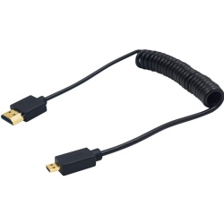 Extreme Slim/Thin Micro HDMI Male to HDMI Male Coiled Cable for 1080P