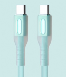 LED Light USB 8pin to USB C power charge data transfer 27W cable