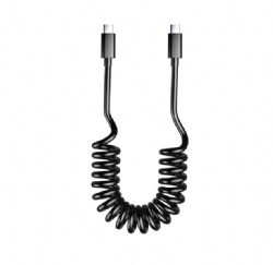 66W spring USB C male to USB C male power charge data transfer cable