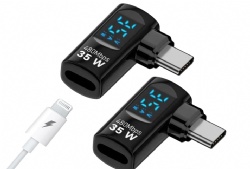 Ligth-ning Female to USB-C Male Right Angle Adapter,35W Fast Charging & 480Mbps Data Transfer