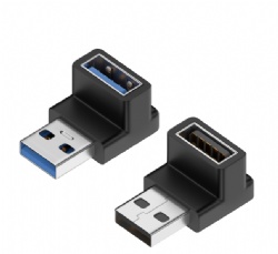 Up and Down Right Angle USB A Male to Female Connector Converter USB L Shape Extender, Support Charge & Data Sync for PC, Laptop, Mouse, Keyboard, USB A Charger