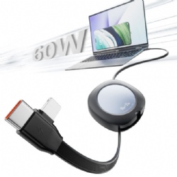 2 in 1 Retractable USB C to USB C/Lightning Charger Cable