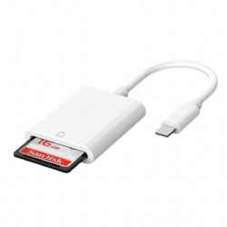 2 in 1 Dual Slot Lightning to SD/TF Card Camera Memory Card Reader Adapter