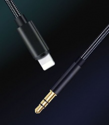 1m nylon braid usb c male to 3.5mm male aux cable for iphone with earphone/car aux/headphone/speaker