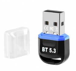 USB Bluetooth 5.4 Adapter for PC, Plug & Play Bluetooth Dongle Receiver BR+EDR+BLE+LMP13.X, Long Range Support Windows 11/10/8.1 for Desktop Laptop Keyboard Mouse Headset (Blue)