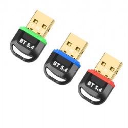 USB Bluetooth 5.4 Adapter for PC, Plug & Play Bluetooth Dongle Receiver BR+EDR+BLE+LMP13.X, Long Range Support Windows 11/10/8.1 for Desktop Laptop Keyboard Mouse Headset (Blue)