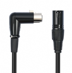 90 degree XLR Male to XLR Female extension cable 30cm