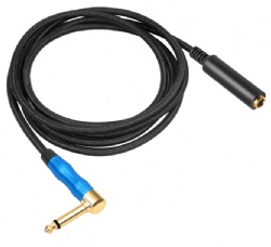 90 degree 6.35mm male to 6.35mm female extension cable