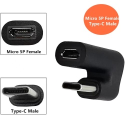 u shape usb c male to micro usb 5pin female power charge data transfer adapter