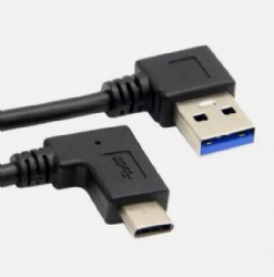USB-C 3.1 Angled to USB 3.0 Right-Angle Male Cable for Macbook Phone 25cm