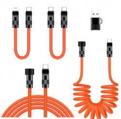 240W PD 3.2 silicon USB C to USB C 5 in 1 power charge gift cable