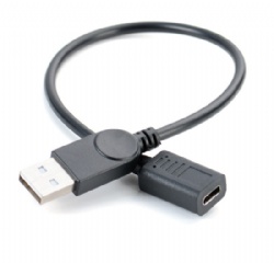 1 Ft USB 2.0 High Speed Type A Male to Type C Female Adapter Cable / Cord