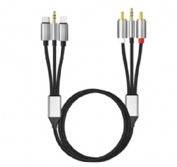 Lightning+Type-C+3.5TO2RCA+3.5mm splitter cable 1m CABLETOLINK