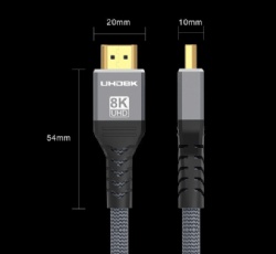 HDMI 2.1V A male to HDMI A male 8KUHD 48Gbps QFT/EARC 3D Support 1m