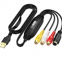 USB 2.0 Video Audio Capture Card Convert Analog Old VHS Mini DV Hi8 DVD VCR to Digital Converter