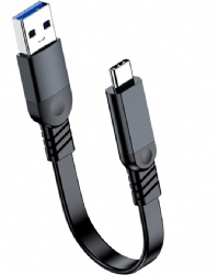 Flat USB A male to USB C male power charge 10Gbps cable 20cm