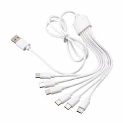 USB C Splitter Multi Charging Cable 5A Fast Charge USB Type-C Charger Cord for iPhone 16/15 Series, iPad Air/Pro, Galaxy S24/S23, Pixel, PS5, Charging 6 Devices Simultaneously