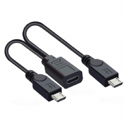 USB C 1 to 2 Micro USB Charge Extension Cable Supports Charging Two Devices at The Same Time 0.98FT/0.3M