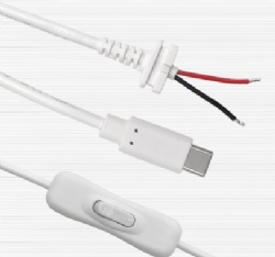 USB C Male to open with on/off switch cable