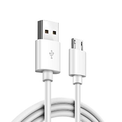 white color Micro usb 5pin male to USB 2.0 A male 24/28 Power charge cable