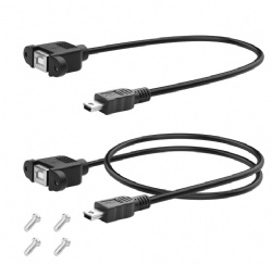 mini usb 5pin male to USB B female with panle mount screw cable