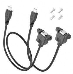 micro usb 5pin male to USB B female with panle mount screw cable