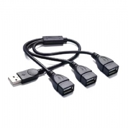 3 in 1 USB 2.0 Extension Cable 1 in 3 USB 2.0 Male to 3 Female Splitter Cable, 480Mbps 5V3A