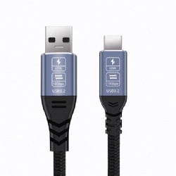 60W USB 3.2 A male to USB C 10Gbps data transfer 10Gbps power charge cable