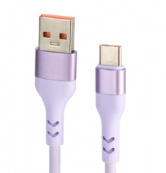 66W 6A USB C male to USB A male spring power charge data transfer cable
