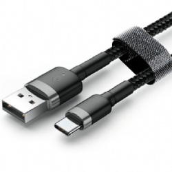 1m Nylon braid USB 2.0 C male to USB A male power charge data transfer cable