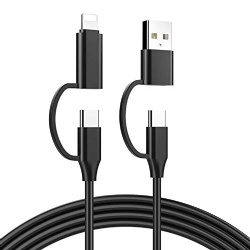 4-in-1 Sync & Charge Cable with Type C/USB A Connectors