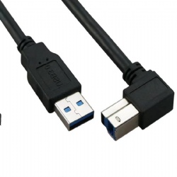 90 degree USB 3.0 B male to USB 3.0 A Male printer cable