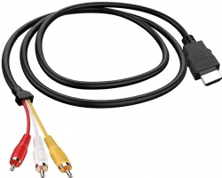 1080P 5ft/1.5m HDMI Male to 3-RCA Video Audio AV Cable Connector Adapter Transmitter for TV HDTV DVD