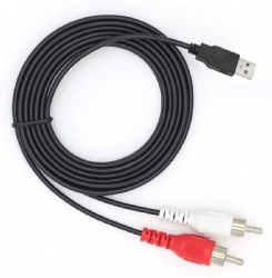 USB 2.0 Male to 2 RCA Male Video AV A/V Converter Camcorder Audio Capture Card Splitter Adapter Cable for TV