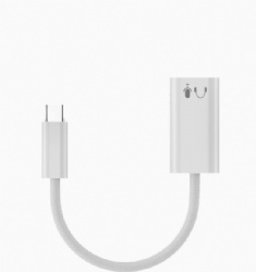 PD45W Lightining female to USB C male earphone data transfer voice support listen music adapter