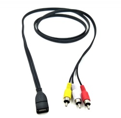 USB 2.0 Female to 3 RCA Male Video A/V Camcorder Adapter Cable for TV/Mac/PC 5feet/1.5M