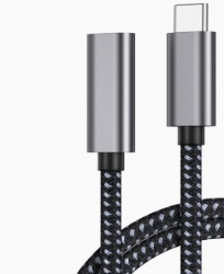 USB 3.2 Type-C Male to Female Extension Cable, 20Gbps High-Speed Data Transfer, 240W PD Fast Charging, 4K@60Hz Video Output, Braided Nylon, 1.8M Length, USB-C Extender for Laptops, Phones, Monitors