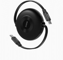 240W PD Fast Charging Retractable USB C to USB C Cable, 480Mbps Data Sync Short Type C Charger Cord with Aluminum Alloy & TPE, Portable for iPhone 15, MacBook, Samsung, Huawei, Laptops, Power Banks