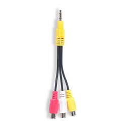 Stereo 3.5mm Male to 3 RCA Female Adapter Audio Video Cable for AV, Audio, Video, LCD TV, HDTV