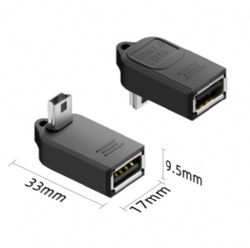Mini USB to USB A OTG Adapter, USB 2.0 Converter with Keychain, 480Mbps Data Transfer, 5V/1A Charging, Compatible with Phones, Tablets, Cars, U Disk, Mouse, Keyboard, Plug-and-Play