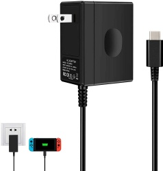Fast Travel Wall Charger with 5FT USB Type C Cable 15V/2.6A Power Supply for Nintendo