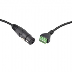 3-Pin XLR Female to Stereo Dual Channel Audio Cable, No-Solder Green Terminal Block Adapter Cable for Microphone, Speaker, Mixer, Amplifier