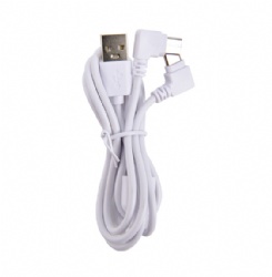 1M White 2-in-1 USB to Dual Type-C Charging Cable | 2A Right Angle Splitter Cable - Factory Direct