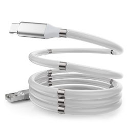 Magnetic USB-A to USB-C Fast Charging Cable for Easy Storage