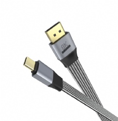  USB-C to DP 1.4 Cable 8K@60Hz, 4K@240Hz/2K@360Hz, 1080P@360Hz, Type-C to DisplayPort Adapter Cable with VL171 Chip, Ultra-Thin Flat Nylon Braided Cord for Laptop, Phone, Monitor, TV, Projector 