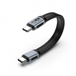  80Gbps USB4 Cable, 240W PD3.1 Fast Charging USB C to USB C Cable, 16K@60Hz/ Dual 8K Video Support, TPE Flat Type C Cable for Thunderbolt 5/4/3, MacBook Pro/Air, iPhone 17, iPad, SSD, eGPU, Docking Station 